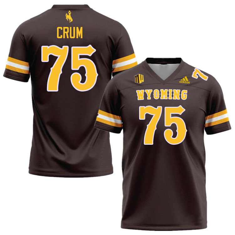 #75 Frank Crum Wyoming Cowboys Jersey College Football Uniforms,Gears,Jerseys-Brown